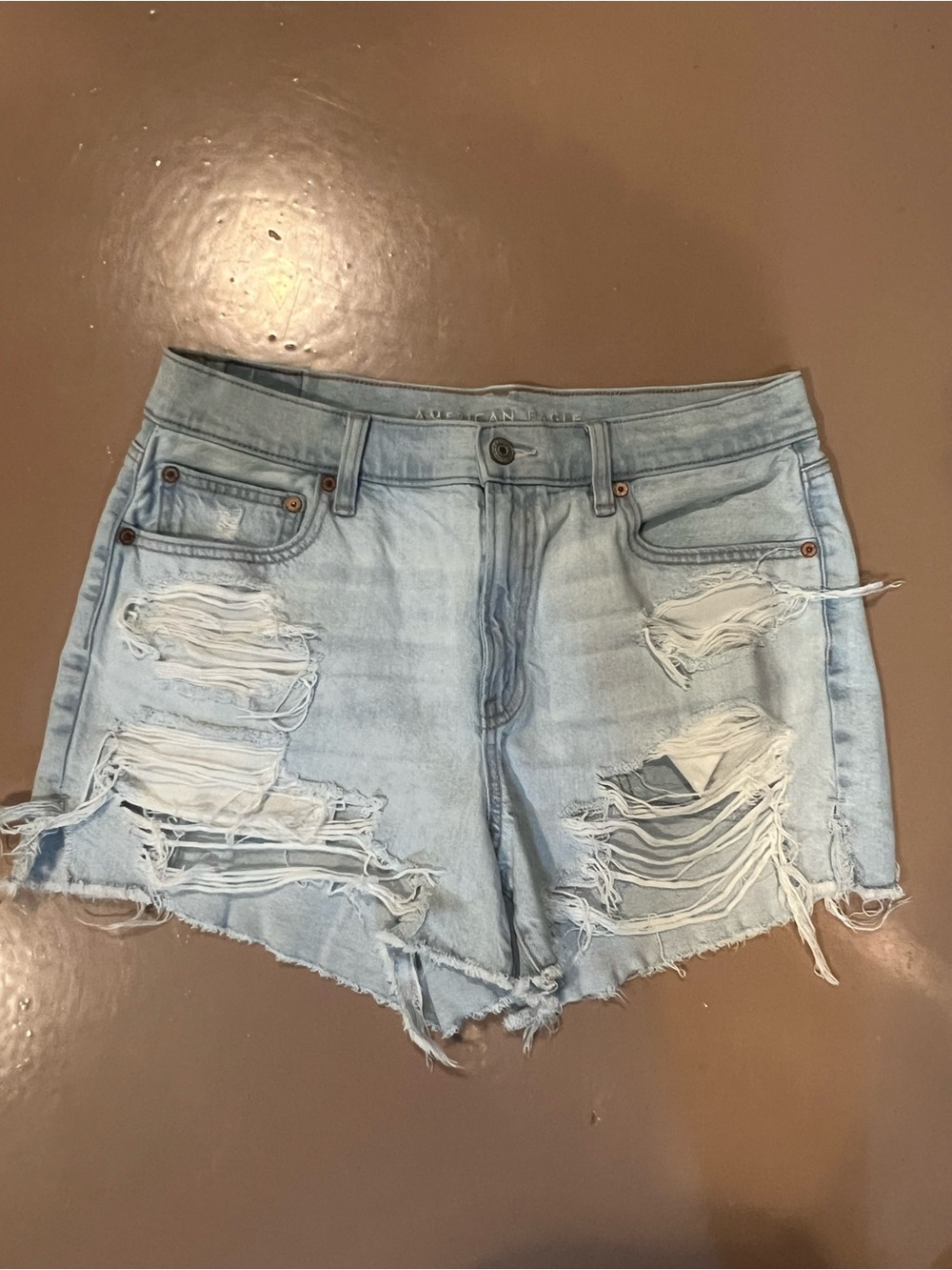 American Eagle Outfitters Light Wash Ripped Denim Shorts